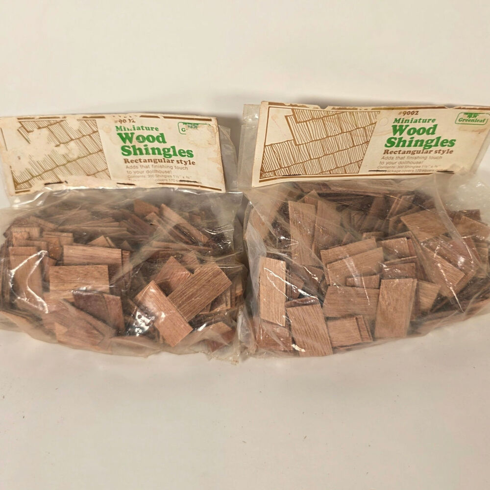 Greenleaf Miniature Wood Retangular 1.5"x.75" Shingles Dollhouse Construction #1